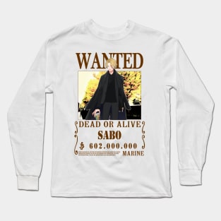 Sabo One Piece Wanted Long Sleeve T-Shirt